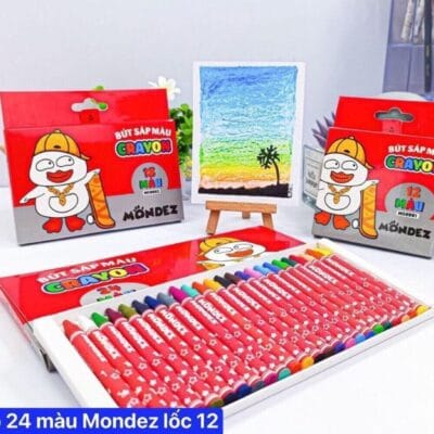 Sáp 24 màu mondez , sáp màu an toàn cho các bé tập vẽ